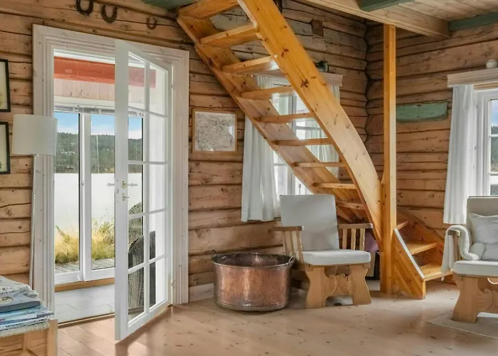 Log With Private Waterfront And Views Hedalen
